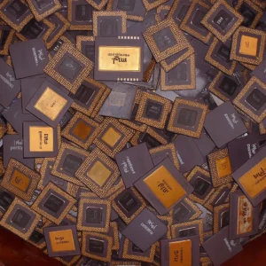 Scrap computer CPUs purchased for gold and precious metal recovery at Saidi Gold & Mining refinery