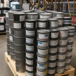 Overstock printing press inks purchased in bulk by Saidi Gold & Mining for recycling and recovery